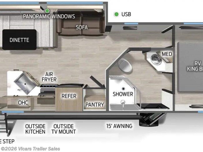 2026 Forest River Cherokee Grey Wolf 29QB Floorplan