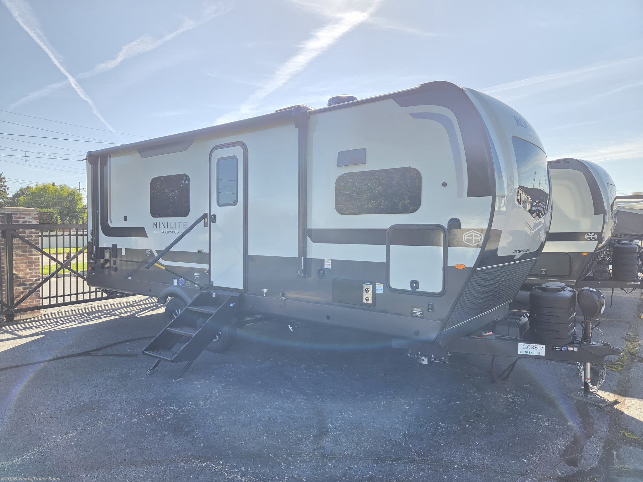 2027 Forest River Rockwood Mini Lite 2523MBR - New Travel Trailer For Sale by Vicars Trailer Sales in Taylor, Michigan features Ladder, Backup Camera, Microwave, Solar Panel, Slam Latch Baggage Doors