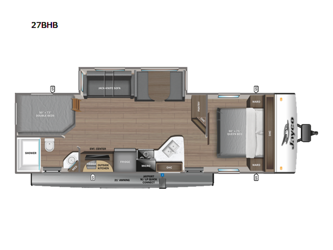 2024 Jayco Jay Feather 27BHB - New Travel Trailer For Sale by Vogt Family Fun Center  in Fort Worth, Texas
