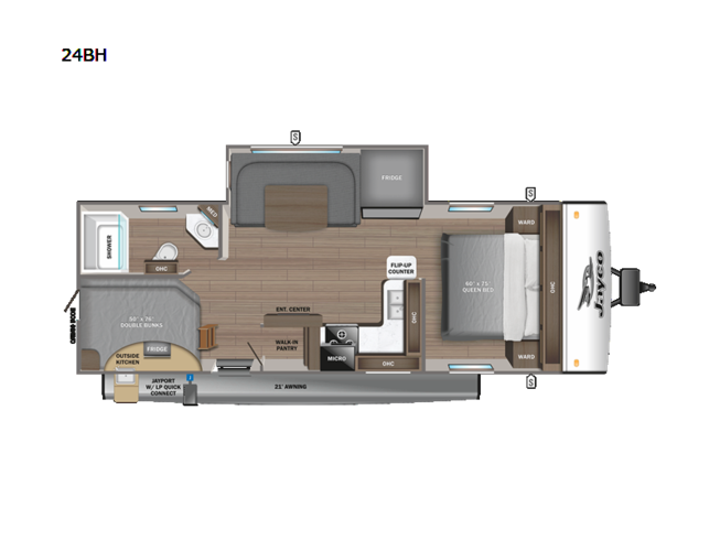 2024 Jayco Jay Feather 24BH - New Travel Trailer For Sale by Vogt Family Fun Center  in Fort Worth, Texas