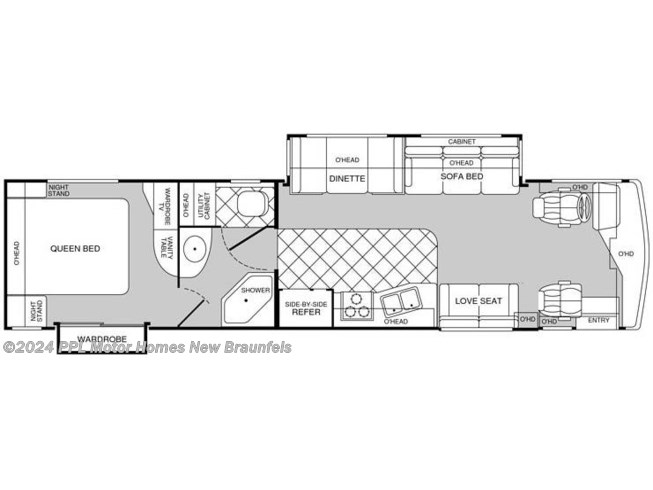 Floorplan of 2000 Fleetwood Discovery 36T