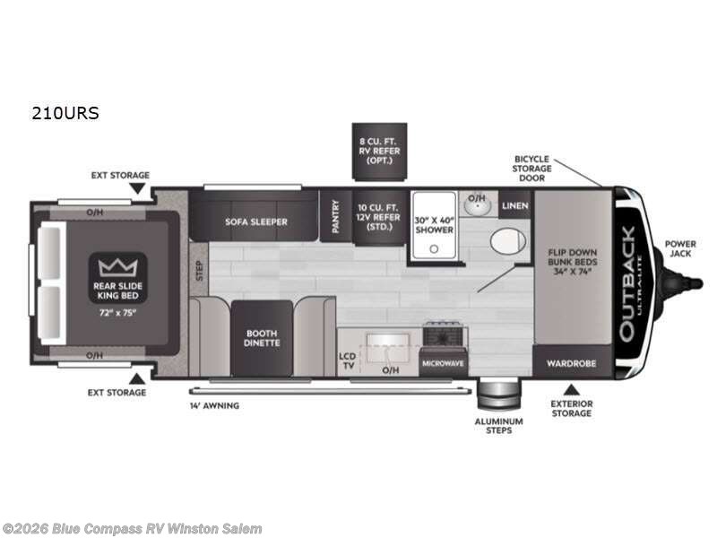 2021 Keystone Outback Ultra Lite 210URS - Used Travel Trailer For Sale by Blue Compass RV Winston Salem in Rural Hall, North Carolina features Slideout