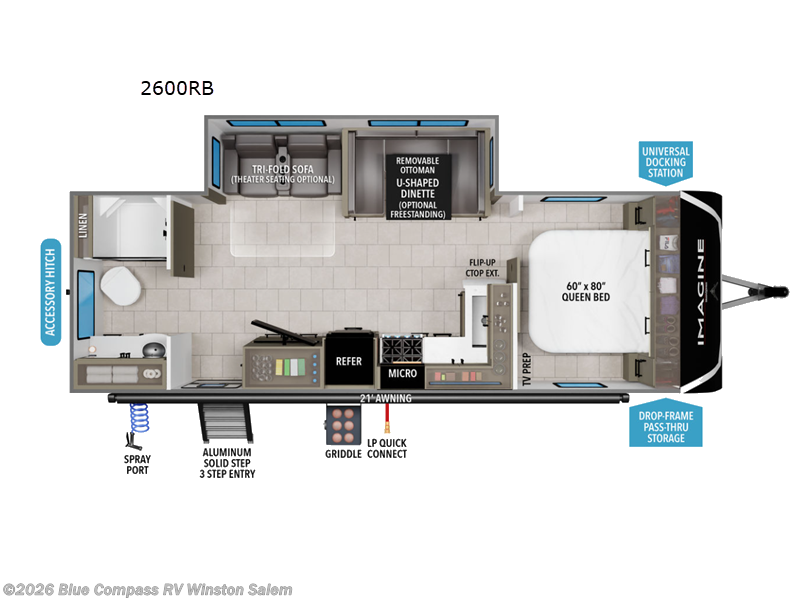 2026 Grand Design Imagine 2600RB - New Travel Trailer For Sale by Blue Compass RV Winston Salem in Rural Hall, North Carolina features Slideout