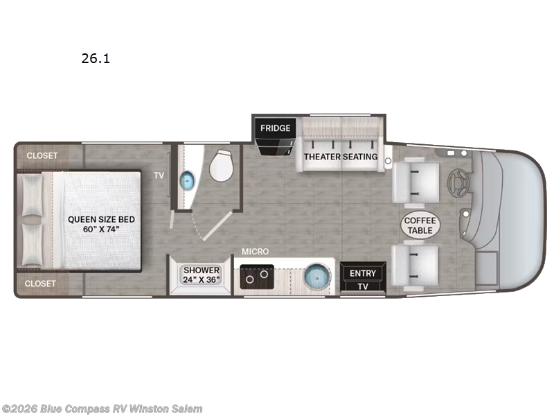2026 Thor Motor Coach Axis 26.1 - New Class A For Sale by Blue Compass RV Winston Salem in Rural Hall, North Carolina features Slideout