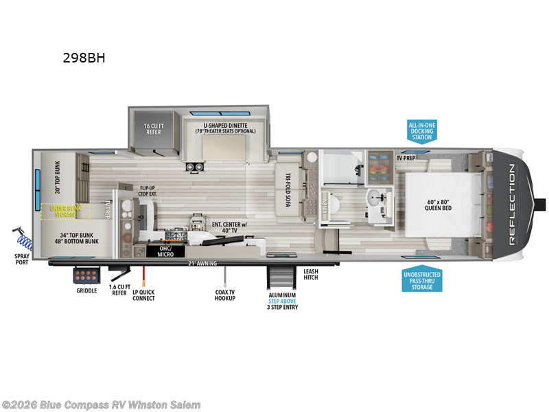 2026 Grand Design Reflection 150 Series 298BH - New Fifth Wheel For Sale by Blue Compass RV Winston Salem in Rural Hall, North Carolina features Slideout