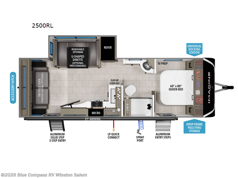 2026 Grand Design Imagine 2500RL - New Travel Trailer For Sale by Blue Compass RV Winston Salem in Rural Hall, North Carolina features Slideout