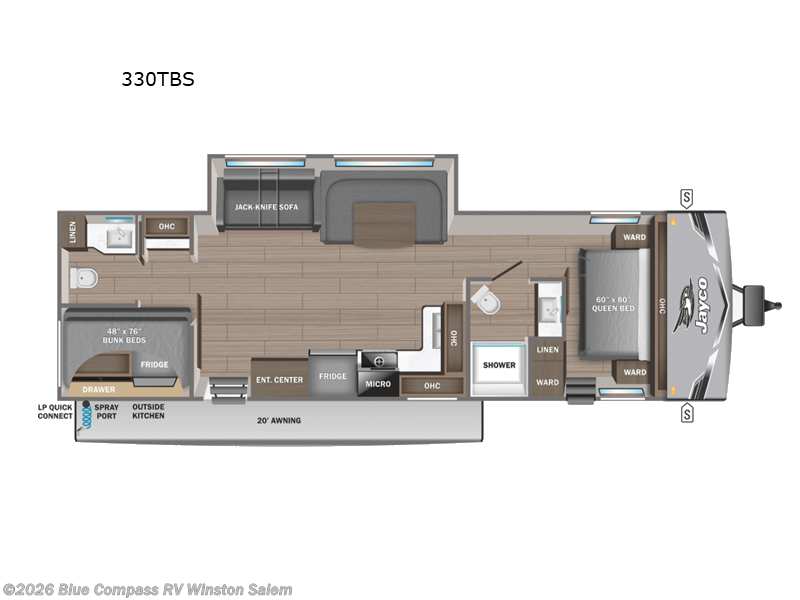 2026 Jayco Jay Flight SLX 330TBS - New Travel Trailer For Sale by Blue Compass RV Winston Salem in Rural Hall, North Carolina features Slideout