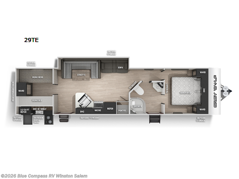 2022 Forest River Cherokee Grey Wolf 29TE - Used Travel Trailer For Sale by Blue Compass RV Winston Salem in Rural Hall, North Carolina features Slideout