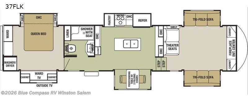 2018 Forest River Cedar Creek 37FLK - Used Fifth Wheel For Sale by Blue Compass RV Winston Salem in Rural Hall, North Carolina features Slideout