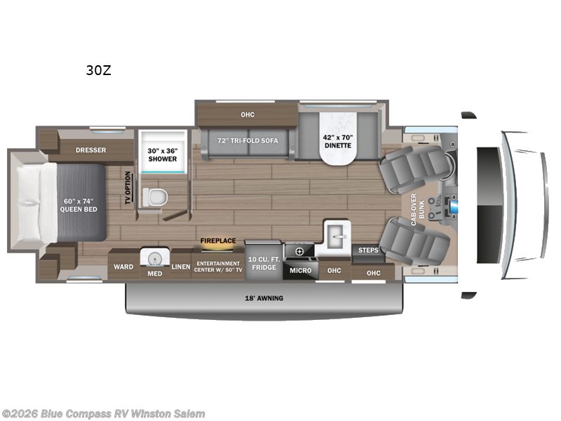 2026 Jayco Greyhawk 30Z - New Class C For Sale by Blue Compass RV Winston Salem in Rural Hall, North Carolina features Slideout