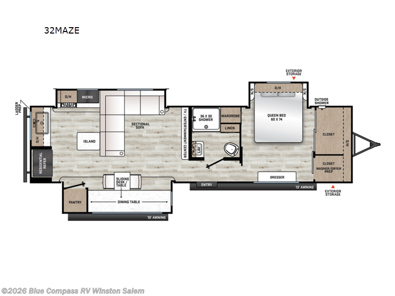 2026 Forest River Aurora 32MAZE - New Travel Trailer For Sale by Blue Compass RV Winston Salem in Rural Hall, North Carolina features Slideout