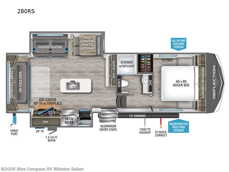2023 Grand Design Reflection 150 Series 280RS - Used Fifth Wheel For Sale by Blue Compass RV Winston Salem in Rural Hall, North Carolina features Slideout