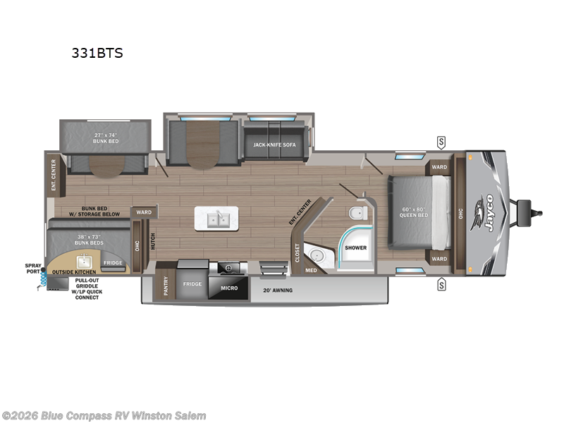 2025 Jayco Jay Flight 331BTS - Used Travel Trailer For Sale by Blue Compass RV Winston Salem in Rural Hall, North Carolina features Slideout