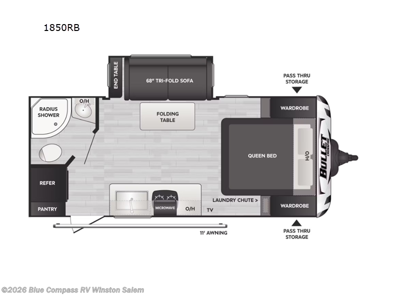 2023 Keystone Bullet Crossfire 1850RB - Used Travel Trailer For Sale by Blue Compass RV Winston Salem in Rural Hall, North Carolina features Slideout