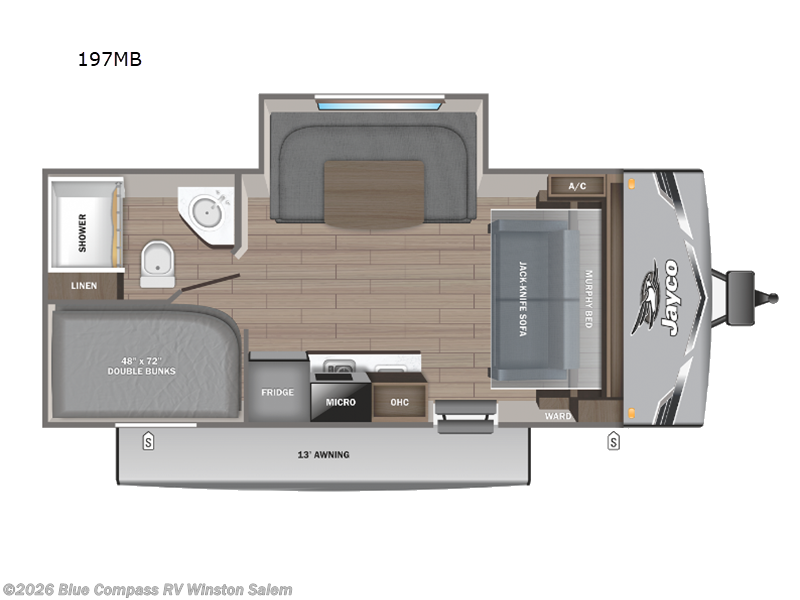 2025 Jayco Jay Flight SLX 197MB - Used Travel Trailer For Sale by Blue Compass RV Winston Salem in Rural Hall, North Carolina features Slideout