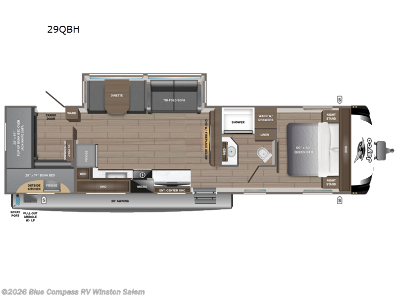 2027 Jayco Jay Feather 29QBH - New Travel Trailer For Sale by Blue Compass RV Winston Salem in Rural Hall, North Carolina features Slideout