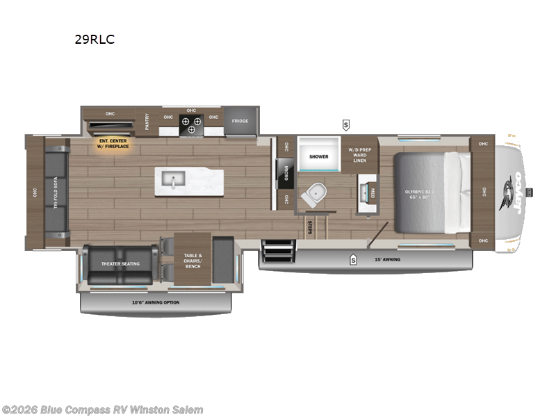 2027 Jayco Eagle 29RLC - New Fifth Wheel For Sale by Blue Compass RV Winston Salem in Rural Hall, North Carolina features Slideout