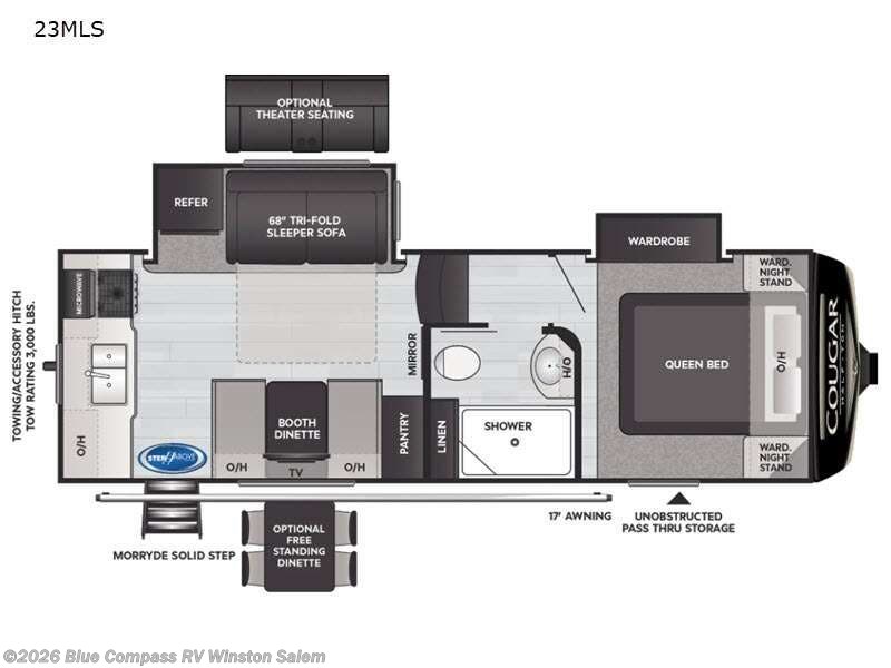 2021 Keystone Cougar Half-Ton 23MLS - Used Fifth Wheel For Sale by Blue Compass RV Winston Salem in Rural Hall, North Carolina features Slideout