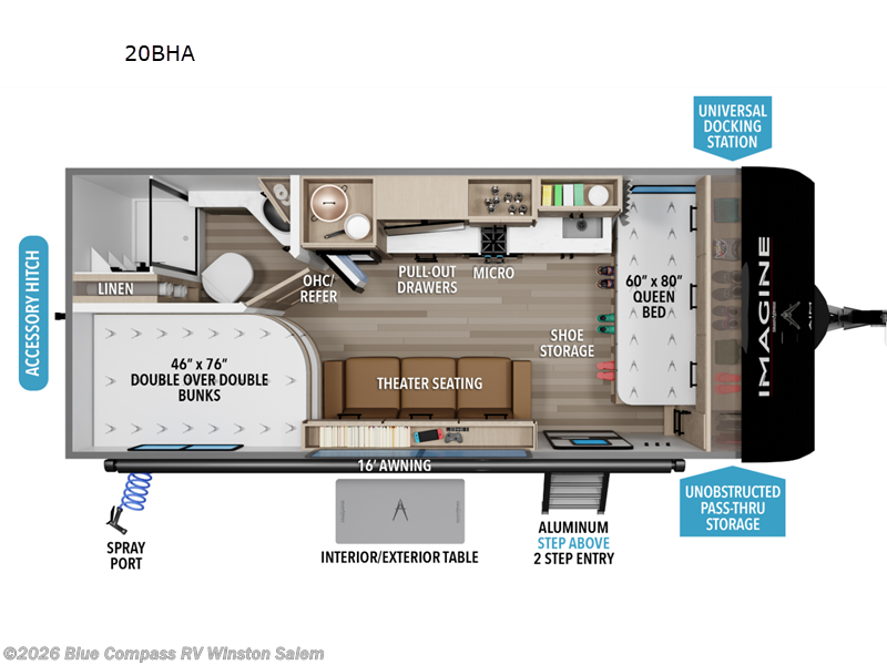 2026 Grand Design Imagine AIM 20BHA - New Travel Trailer For Sale by Blue Compass RV Winston Salem in Rural Hall, North Carolina