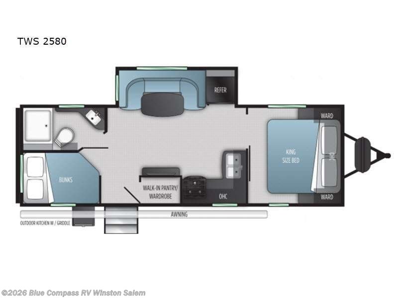 2022 Cruiser RV Twilight Signature TWS 2580 - Used Travel Trailer For Sale by Blue Compass RV Winston Salem in Rural Hall, North Carolina features Slideout