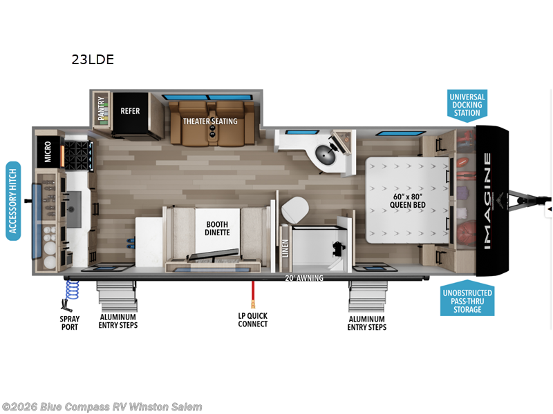 2027 Grand Design Imagine XLS 23LDE - New Travel Trailer For Sale by Blue Compass RV Winston Salem in Rural Hall, North Carolina features Slideout