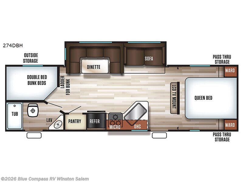 2017 Forest River Cherokee 274DBH - Used Travel Trailer For Sale by Blue Compass RV Winston Salem in Rural Hall, North Carolina features Slideout