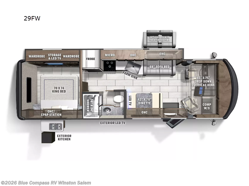 2023 Coachmen Mirada 29FW - Used Class A For Sale by Blue Compass RV Winston Salem in Rural Hall, North Carolina features Slideout