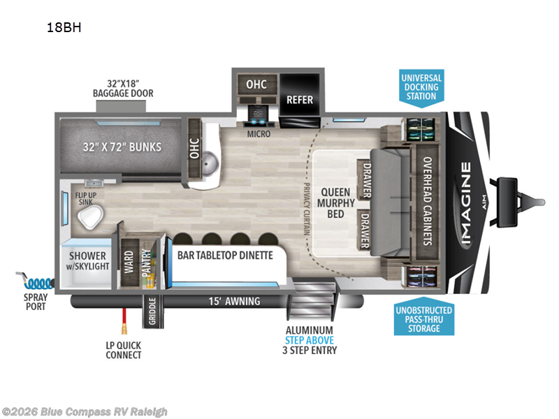 2023 Grand Design Imagine AIM 18BH - Used Travel Trailer For Sale by Blue Compass RV Raleigh in Raleigh, North Carolina features Slideout