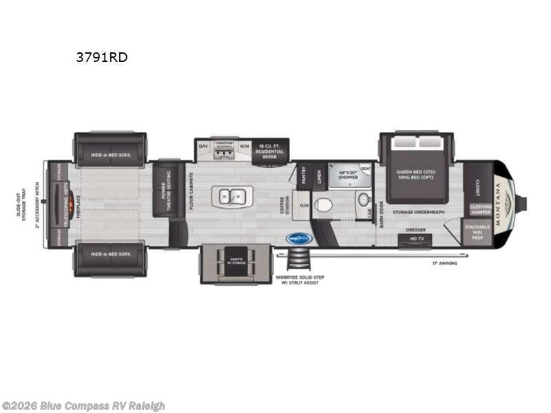 2021 Keystone Montana 3791RD - Used Fifth Wheel For Sale by Blue Compass RV Raleigh in Raleigh, North Carolina features Slideout
