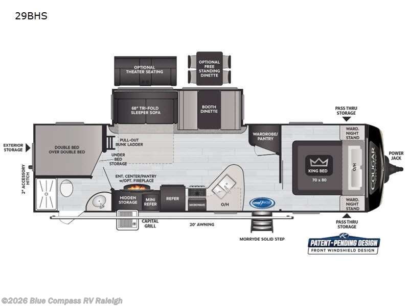 2021 Keystone Cougar Half-Ton 29BHS - Used Travel Trailer For Sale by Blue Compass RV Raleigh in Raleigh, North Carolina features Slideout