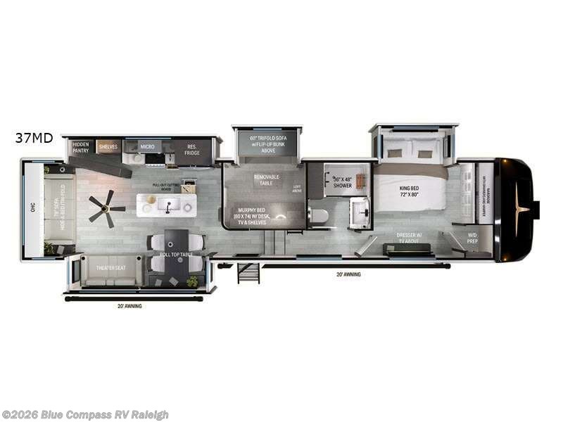 2026 Heartland Bighorn 37MD - New Fifth Wheel For Sale by Blue Compass RV Raleigh in Raleigh, North Carolina features Slideout