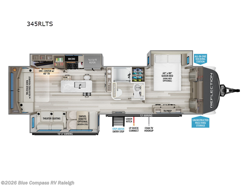 2026 Grand Design Reflection 345RLTS - New Travel Trailer For Sale by Blue Compass RV Raleigh in Raleigh, North Carolina features Slideout