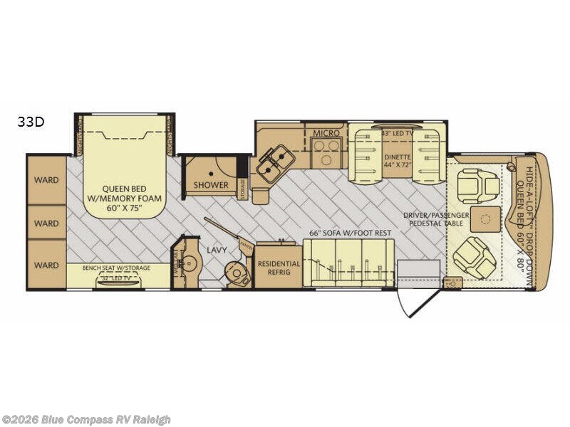 2017 Fleetwood Pace Arrow 33D - Used Class A For Sale by Blue Compass RV Raleigh in Raleigh, North Carolina features Slideout