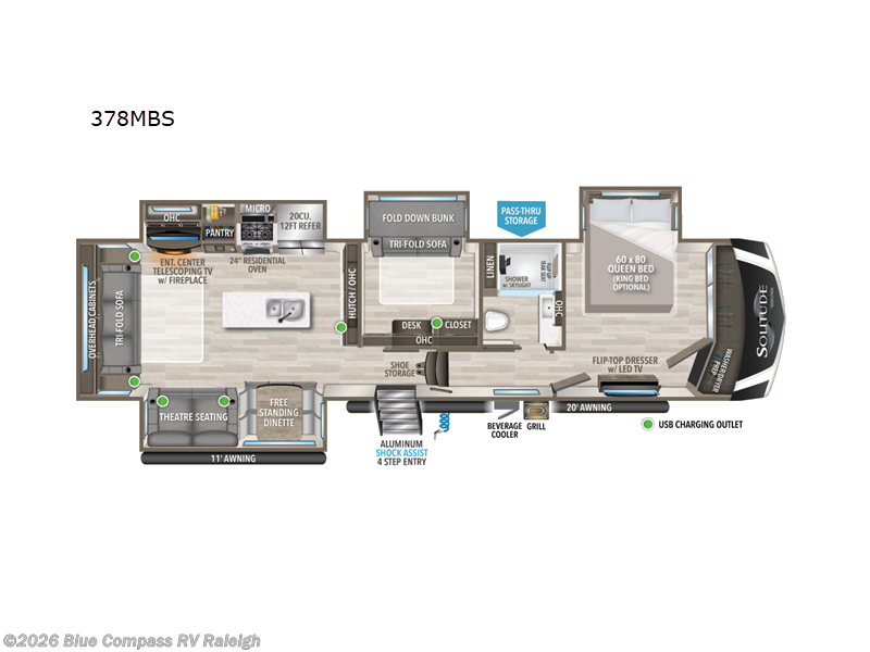 2024 Grand Design Solitude 378MBS - Used Fifth Wheel For Sale by Blue Compass RV Raleigh in Raleigh, North Carolina features Slideout
