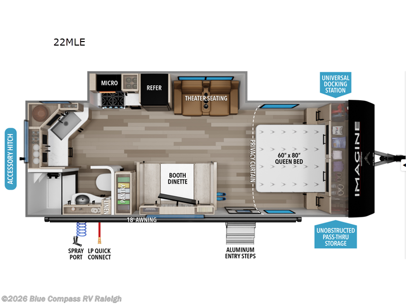 2026 Grand Design Imagine XLS 22MLE - New Travel Trailer For Sale by Blue Compass RV Raleigh in Raleigh, North Carolina features Slideout