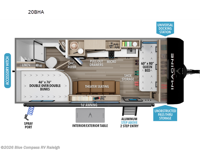 2026 Grand Design Imagine AIM 20BHA - New Travel Trailer For Sale by Blue Compass RV Raleigh in Raleigh, North Carolina