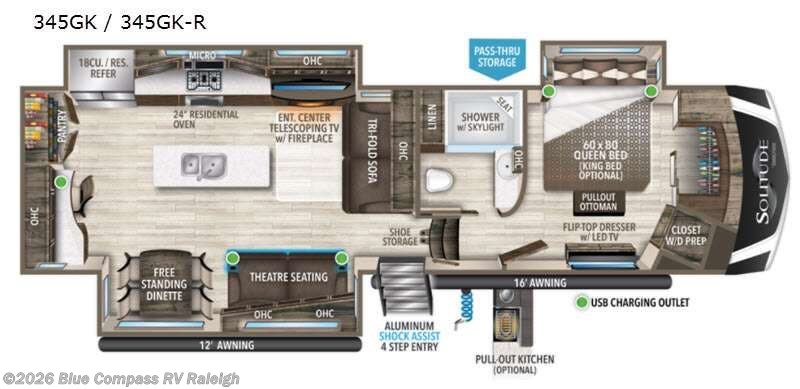 2021 Grand Design Solitude 345GK - Used Fifth Wheel For Sale by Blue Compass RV Raleigh in Raleigh, North Carolina features Slideout