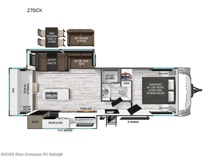 2027 Heartland North Trail 270CK - New Travel Trailer For Sale by Blue Compass RV Raleigh in Raleigh, North Carolina features Slideout