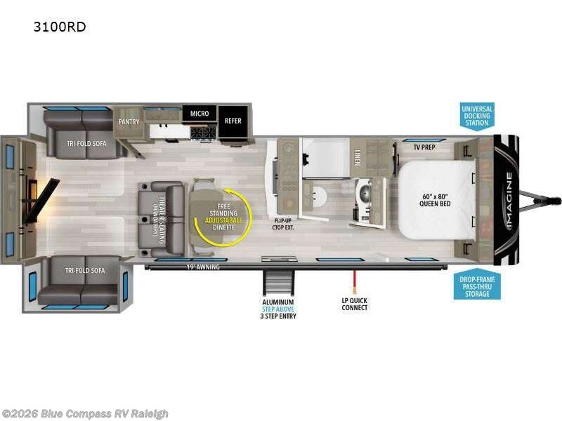 2024 Grand Design Imagine 3100RD - Used Travel Trailer For Sale by Blue Compass RV Raleigh in Raleigh, North Carolina features Slideout