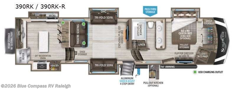 2021 Grand Design Solitude 390RK - Used Fifth Wheel For Sale by Blue Compass RV Raleigh in Raleigh, North Carolina features Slideout