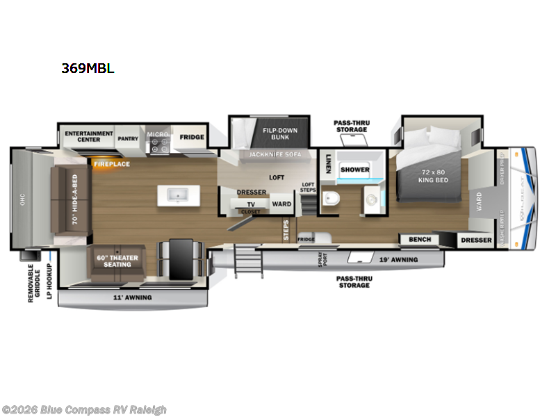 2023 Forest River Wildcat 369MBL - Used Fifth Wheel For Sale by Blue Compass RV Raleigh in Raleigh, North Carolina features Slideout