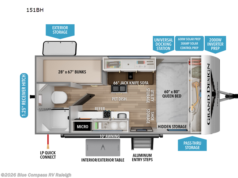 2026 Grand Design Transcend One 151BH - New Travel Trailer For Sale by Blue Compass RV Raleigh in Raleigh, North Carolina