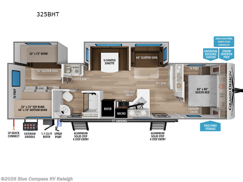 2027 Grand Design Transcend 325BHT - New Travel Trailer For Sale by Blue Compass RV Raleigh in Raleigh, North Carolina features Slideout