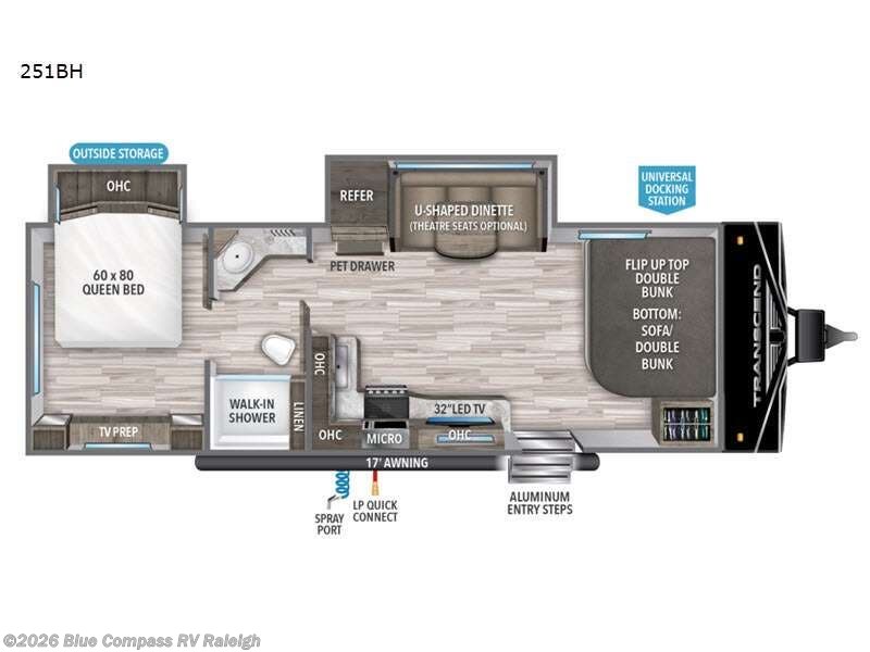 2022 Grand Design Transcend Xplor 251BH - Used Travel Trailer For Sale by Blue Compass RV Raleigh in Raleigh, North Carolina features Slideout