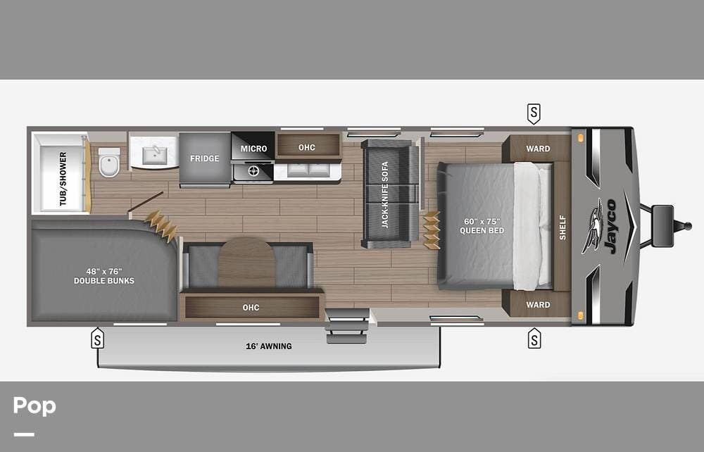 2023 Jayco Jay Flight 264BH - Used Travel Trailer For Sale by Pop RVs in Cedar Park, Texas features Awning, Air Conditioning, Leveling Jacks
