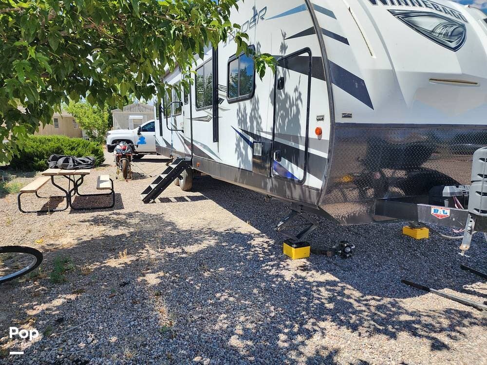 2020 Winnebago Spyder 28KS - Used Toy Hauler For Sale by Pop RVs in Washburn, Iowa features Generator, Awning, Leveling Jacks, Air Conditioning, Slideout