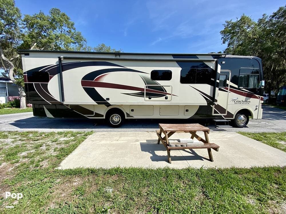 2019 Coachmen Mirada 35OS - Used Class A For Sale by Pop RVs in Winterhaven, Florida features Leveling Jacks, Slideout, Generator, Awning, Air Conditioning