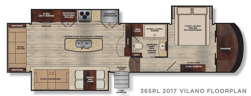 2017 Vanleigh Vilano 365RL - Used Fifth Wheel For Sale by Pop RVs in Huntsville, Alabama features Slideout, Awning, Air Conditioning