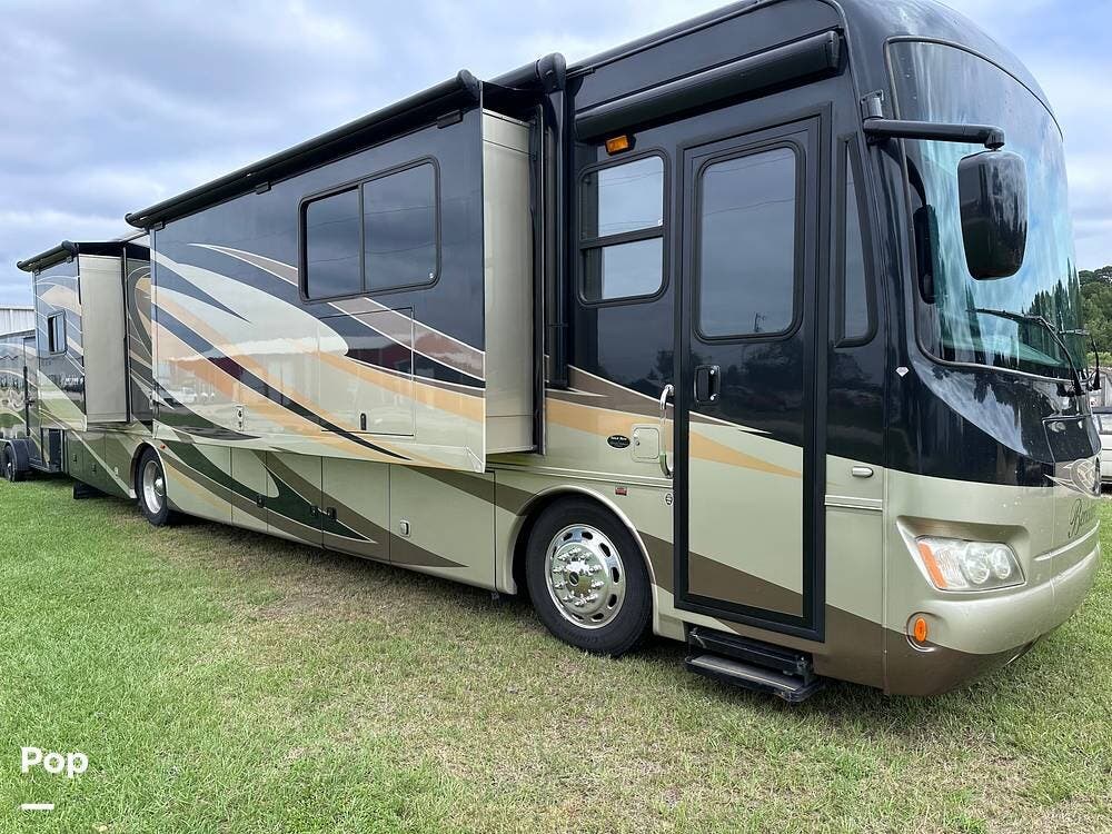 2013 Forest River Berkshire 390FL - Used Diesel Pusher For Sale by Pop RVs in Clayton, North Carolina features Slideout, Leveling Jacks, Generator, Awning, Air Conditioning