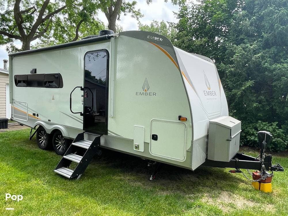2023 Ember RV Touring 21MRK - Used Travel Trailer For Sale by Pop RVs in Harbor Beach, Michigan features Air Conditioning, Slideout, Awning, Leveling Jacks